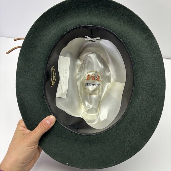 Robert Hall Magill Hat Mfg. Montreal Que Green Genuine Fur Felt Hat 6 7/8 fedora - Picture 11 of 16